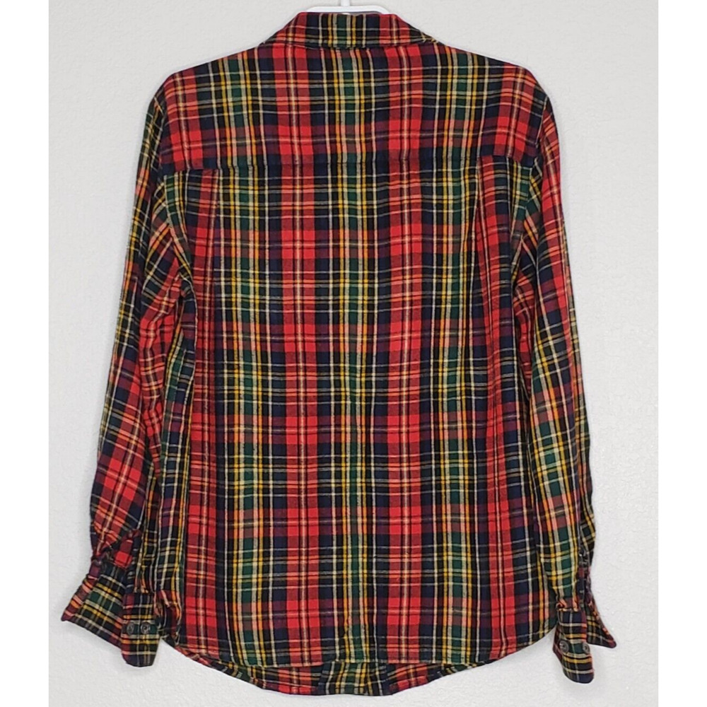 Lauren Ralph Lauren Womens Top 4 L/S Red Green Plaid Rayon‎ Collared Button Down - Picture 2 of 3